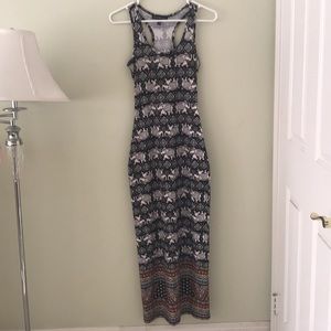 Elephant Print Maxi Dress Sleeveless